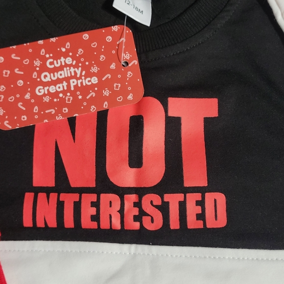 Colorblock Not Interested Boys Pullover Sweater NWT 12-18 Months - Picture 2 of 3